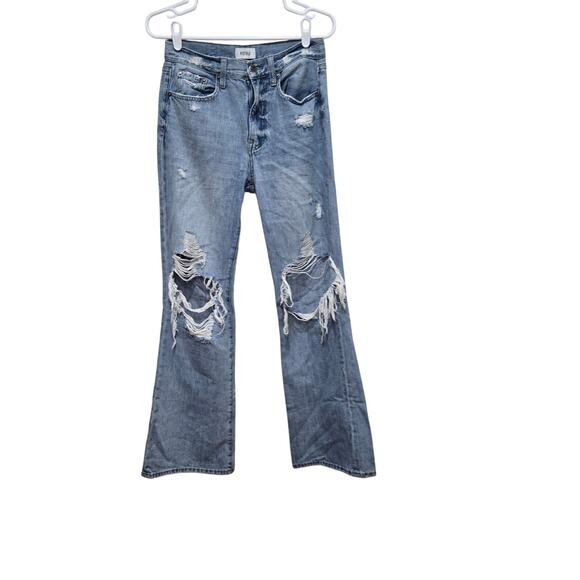 Pistola Keeley Ripped Flare Jeans Light Wash 26 - Picture 1 of 12
